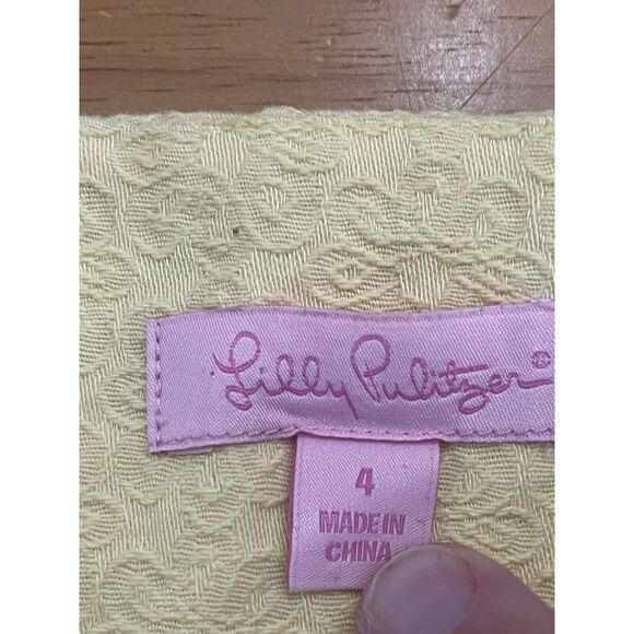 Lilly Pulitzer Dress Size 4 Adelson Jacquard Shift Yellow - Picture 8 of 9